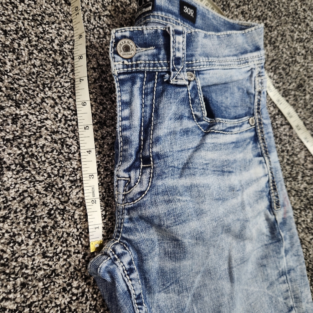 buckle black fit no 9. straight Leg Jeans Mens Sz 30 R, Lightwash Stretch Faded - Picture 4 of 11